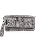 Crinkle Zip Foldover Clutch