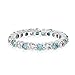 Bling Jewelry 925 Sterling Silver Simulated Aquamarine CZ Eternity Ring