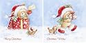 Mini Christmas Cards 25/Pk - Cute Christmas Bear 2 Packs per Set (EWBE)