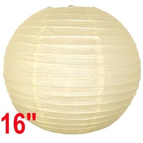 Ivory Chinese Japanese Paper Lantern Lamp 16 Diameter - Just Artifacts Brand by Just Artifacts