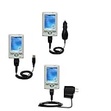 Deluxe Kit for the Asus MyPal A620BT includes a USB cable with Car and Wall Charger - Gomadic Brand w/ TipExchange Technology