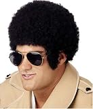 70s Style Black Tight Curl Afro Adult Costume Wig