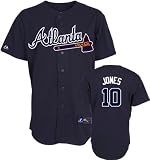 Atlanta Braves Authentic MLB Cool Base Batting Practice Jersey by Majestic Athletic (Navy)
