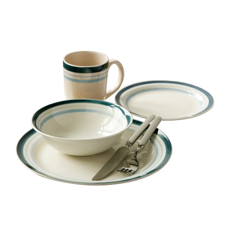Premier Housewares Handbemaltes Tafelservice Marina, aus Steinzeug, 16-teilig