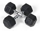 J Fit Rubber Coated Hex Dumbbell Pair (12-Pounds Each)