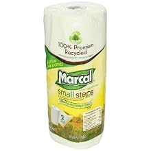 Marcal 6709-01 Small Steps 100% Premium Recycled Paper Towel Roll, 2-Ply, 9" Width x 11" Length, White, 60 Sheets per Roll (Pack of 15)