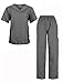 G Med Women's Side Panel Scrub Top & Pant 2 PC Fashion Sets(SET-MED,DGYA2-M)