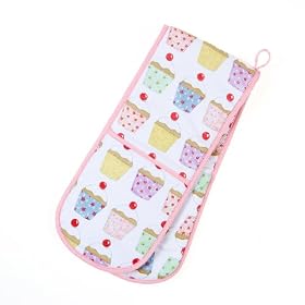 Mad About Cooking Cupcakes Printed Double Oven Glove