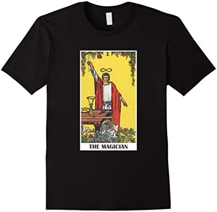 Men's Vintage Tarot Card #1 The Magician Shirt Medium Black