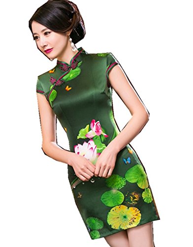 (上海物語)Shanghai Story シルク チャイナドレス ショット 中国 ドレス 女性 中華着物