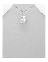 Bear Pendant Necklace In 92.5 Sterling Silver