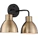 NUVO 60-6792 Sloan Bathroom Vanity (Matte Black/Burnished Brass, 2 Lt. Vanity)