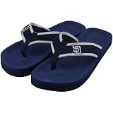 MLB San Diego Padres Unisex Basic Flip Flops - Navy Blue (Large)