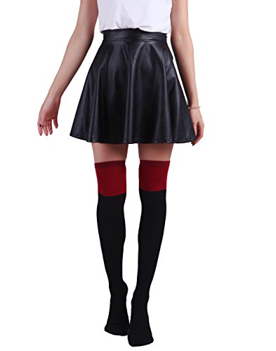 HDE Women s Extra Long 2-Tone Over Knee High Socks Cute (1 Pair) (Red) HDE Women s Extra Long 2-Tone Over Knee High Socks Cute (1 Pair) (Red)