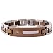 Men's Stainless Steel Bracelet with Diamond-Accent and Brown Plating, 8.25''