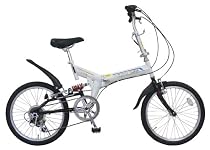 AERO FOLDING 20型 6段変速・リアサス付 折りたたみ自転車 ホワイト HB-206SUS-NTD