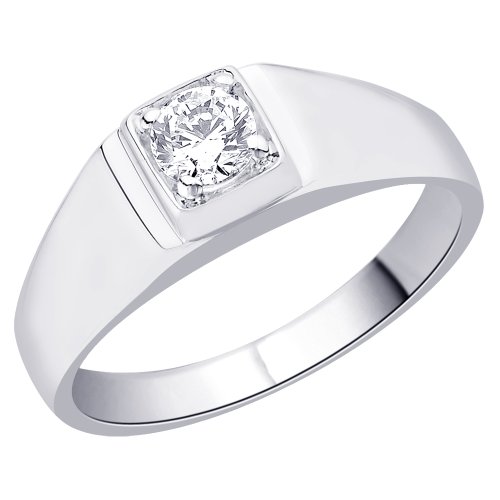 Peora Solitaire Ring for Men with Cubic Zircon in Square Frame (PR3040) (25)