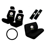 11 Piece NFL Auto Interior Gift Set - Pittsburgh Steelers - A Set of 2 Seat Covers, 1... by A P Products