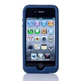 Simplism iPhone 4S 抗菌 シリコンケースセット 液晶保護フィルム付属 ネイビー TR-SCSIPN-NV