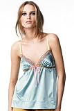 Princesse Tam Tam Satin and Silk Petula Mint Blue Camisole and Bronze Patina Boxer Shorts