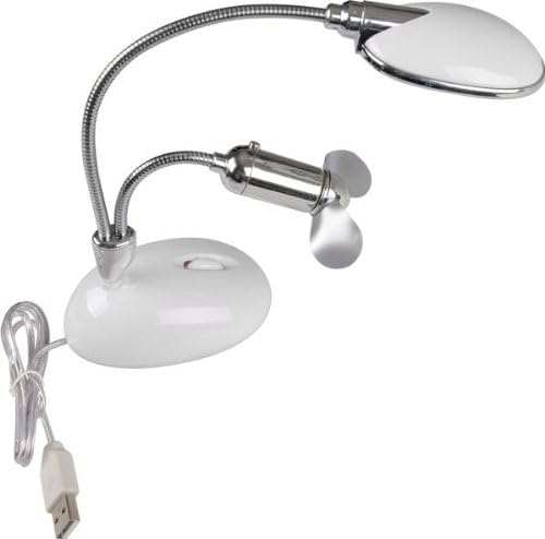 Clearance Sale-Zonman® Pc Laptop USB Light with Fan 13 LED White Lamp Adjustable Gooseneck (Color : White)