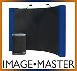 Image Master 10' Curved Floor Popup Display (Black With Blue Ends)