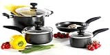 Proctor Silex 52512 Aluminum Nonstick Softhandle 7 Piece Set, Black