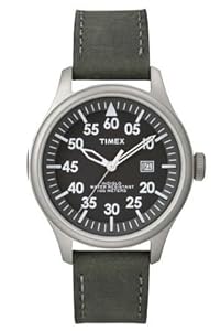 Timex T2n997 Mens Military Style Leather Band Watch