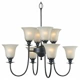 Royce Lighting RC2247B/8-46 Valhalla Chandelier with Cream Snow Glass, Heirloom Bronze, 8-Light