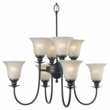 Royce Lighting RC2247B/8-46 Valhalla Chandelier with Cream Snow Glass, Heirloom Bronze, 8-Light