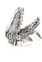 Velociraptor Hinged Knuckled Ring Vintage Silver Tone RK03 Raptor Dinosaur Head Fashion Jewelry