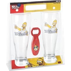 The Simpsons HOMER: TO ALCOLHOL Set 2 Weizenbiergl�ser und 1 sprechender Flaschen�ffner