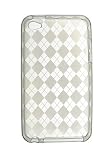 Premium TPU Flexi Soft Gel Skin for Apple iPod Touch 4th Generation, 4th Gen - Clear Checkers Argyle Print