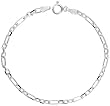 Sterling Silver Italian Diamond Cut Figaro-Cable Necklace Chain Nickel Free, 3mm (1/8 inch) wide, size 20 inch necklace