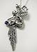 Sterling Silver Victorian Fairy Pendant with Genuine Gemstone Accent