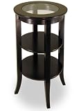 Genoa Accent Table With Inset Glass And Shelves