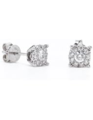 Diamond Stud Earrings 0.50ct tw, 14k White Gold