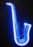 Neon Saxophone With A Stunning Blue Neon Light