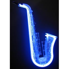 Neon Saxophone With A Stunning Blue Neon Light