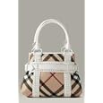 Burberry Studded Check Shopper Handbag - White