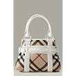 Burberry Studded Check Shopper Handbag - White ~ Burberry