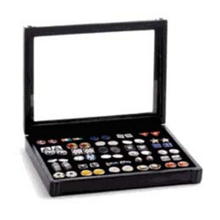 Black Leather (20 Pair) Cuff Links Collector's Case