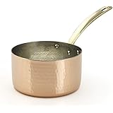 Kuprum Hand Hammered Natural Solid Copper Sauce Pot, Caramel, Soup, Boil, Saucepan 1.2 quart