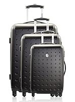 Geographical Norway Set de 3 Trolleys 4 Ruedas Sao Paolo (Negro)