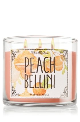 1 X Bath & Body Works 3 Wick Candle 14.5 Oz White Barn Peach Bellini