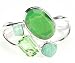 Barse Sterling Silver Lime Turquoise & Swarvoski Crystal Cuff