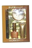 Sunkissed - 16720 by Active Cosmetics for Women - 4 Pc Makeup Set Highlighting Powder/Eyeshadow, Nail Polish, Mascara, Shimmer Cream