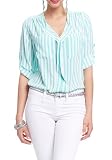 2B Chiffon Stripe V-neck Top