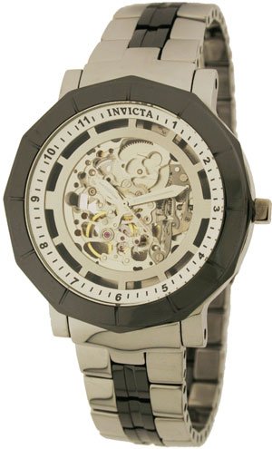 INVICTA MEN'S TUNGSTEN AND CERAMIC BRACELET SKELETON AUTOMATIC   4028