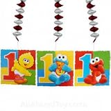 Sesame Street 1st Birthday Dangling Decorations 3 pc